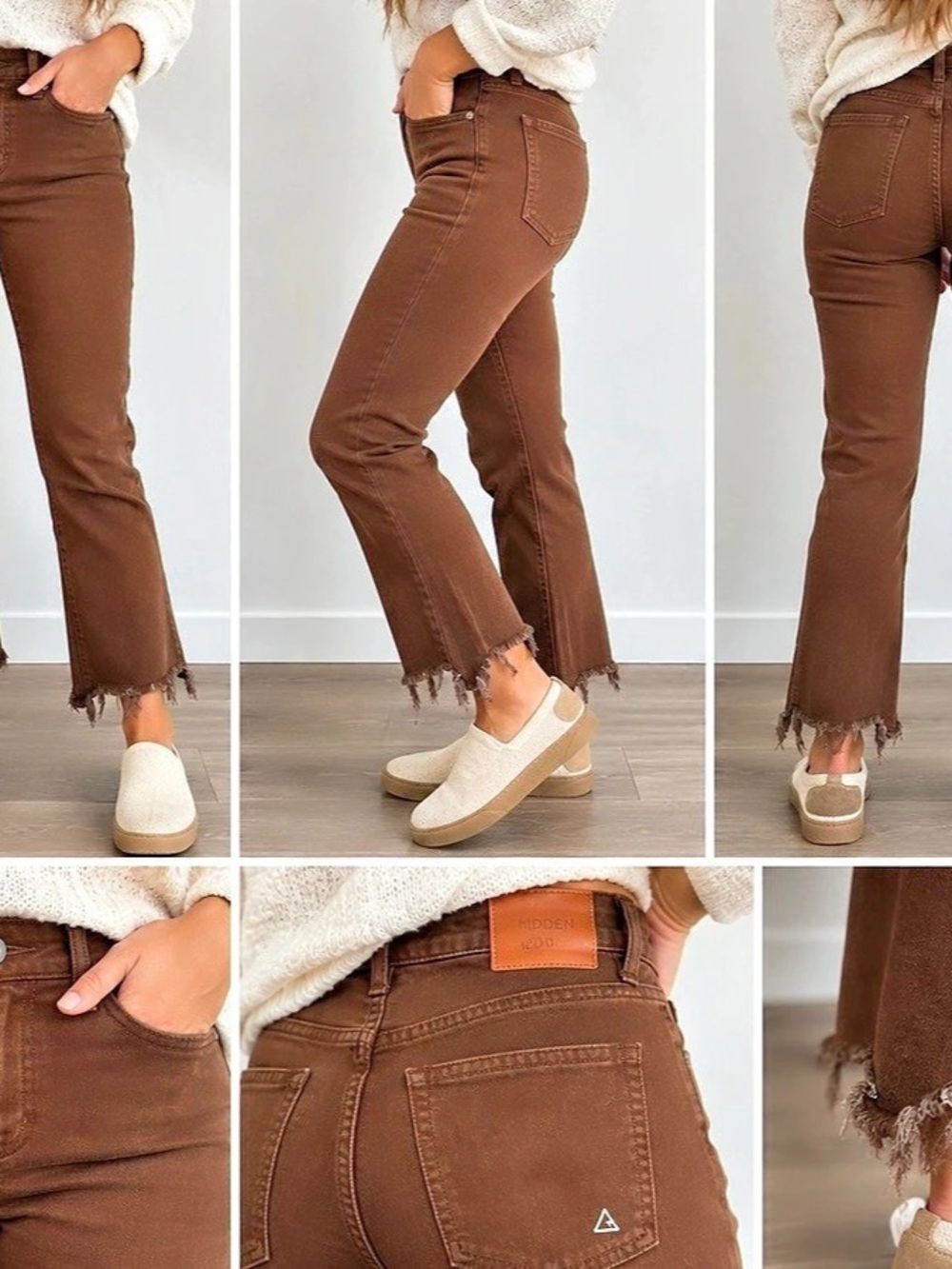 Hidden Bootcut Jeans in Brown Waist 24 Like New